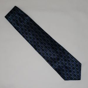 Croft & Barrow Silk Necktie - Black Blue Pattern